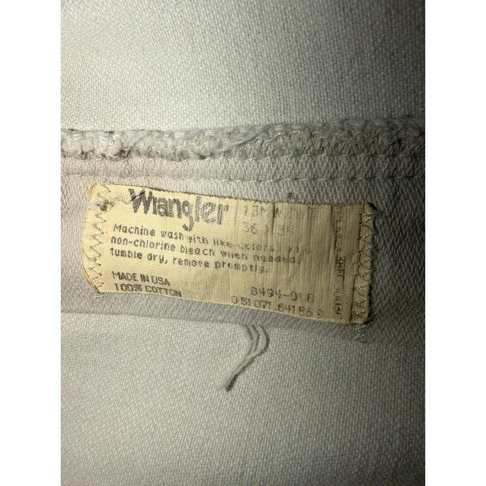 Vintage Wrangler Jeans Made In USA White/cream  Size 36x34 - Picture 3 of 6